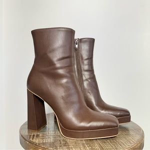 Steve Madden Womens Felicity Faux Leather Square Toe Ankle Boots Size 7.5